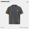 Camiseta de Verano con Bordado 3D de Caballo Pequeño, Cuello Redondo, Manga Corta, Tejido Modal para Hombre, Transfronteriza de Amazon ZOEWATSON