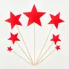 Toppers de Estrella de Cinco Puntas de Papel Brillante Set de 7 Piezas Hermosa Decoración para Pastel Papel Insertos para Pastel de Cumpleaños