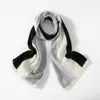 Bufanda de moda 100% lana pura con bloques de color para mujer, calentador de cuello tejido, chal versátil, calentador de cuello de alta gama para otoño e invierno