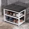 Doméstico Porta Descanso Sapateiro Troca Rack Simples Multi-Camada Armazenamento Sapateira Sentado Ferro Soft Bag Multi-Função Banqueta de Sapatos