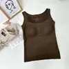 Chaleco térmico de otoño e invierno sin costuras con ribete de encaje, tacto nude, moldeador, sin mangas, ajustado, versátil 6852