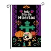Bandera de Jardín de Halloween Transfronteriza de Amazon Día de Muertos Fiesta Bandera de Lino Impresa por Ambos Lados Bandera de Decoración para Exteriores