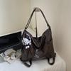 2025 Nueva Mochila de Gran Capacidad para Viajes Cotidianos Mochila de Hombro Único Estilo Retro Casual Tendencia Urbana Bolso Tote para Mujer