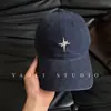 Gorra de Béisbol Bordada con Estrella de Cuatro Puntas Estilo Retro Americano para Mujer, Gorra con Visera Estilo Coreano para Cabezas Grandes, Gorra de Pico Estilo Calle para Adelgazar el Rostro para Hombre