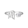 Anillo de Plata de Ley 925 100 Apellidos Familiares Apellido Familiar Anillo para Mujer Nuevo Amor Diseño de Nicho Sentido Anillo de Dedo Abierto Todo-partido Regalo
