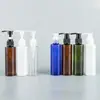 Botella plana de 120 ml 150 ml con bomba de rosca, empaque cosmético, champú, loción corporal, loción para manos, para rellenar