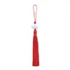 Pingente de Carro com Borla de Lótus Branco de Jade Dupla Face Acessórios de Estilo Antigo para Ventilador Hanfu Pingente de Fantasia Joias