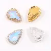 Hebilla de Cristal con Strass de Gota de Agua con Cadena de Garras Únicas para Decoración de Ropa Cosida a Mano DIY