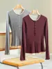 Suéter de Punto Hengjia QhTencel Lana Cuello Half-Zip Falso Dos Piezas Bloque de Color para Mujer Versátil Adelgazante Moda Capa Base