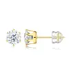 Aretes Clásicos de Moissanita de Seis Garras, Simples y de Alta Gama, Aretes Amigables con los Oídos para Mujer, Aretes de Moda Estilo Nicho al por Mayor