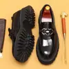 [vip para] zapatos de cuero lefu de piel de vaca de primera capa zapatos casuales de negocios para hombre zapatos británicos de un paso con suela gruesa para hombre