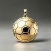 Pingente de Futebol Polido Espelhado, Acessório de Joia DIY Tendência da Moda em Aço Inoxidável com Fecho de Encaixe
