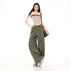 Pantalones Largos Casuales de Verano 2026 para Mujer, Estilo Workwear Americano con Cintura Elástica y Aspecto Vintage