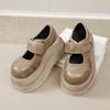 Guangzhou Huigu 2025 Sapatos Femininos Primavera Novos Sapatos Mary Jane Leves de Couro de Vaca 7CM com Sola Grossa Couro Genuíno Combinando Todos os Sapatos de Camada Única