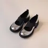 Zapatos Mary Jane Nuevos de Suela Gruesa para Mujer de Primavera, Bailarinas Retro con Tira Cruzada, Zapatos Negros de Cuero con Punta Redonda para el Trabajo