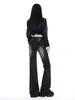 Jeans microacampanados estilo americano para mujer, nueva colección otoño 2026, pantalones retro petite acampanados rectos elásticos de corte ajustado