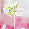Serie de Horneado Colorida Rosa Azul Pastel Cumpleaños Enchufe Tarjeta Decoración Decorando Niños Niñas Fiesta de Cumpleaños Atuendos