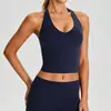 Top de yoga com bojo, gola halter, maciez de nuvem, amigo da pele, top esportivo para Pilates, adequado para corrida e academia, lindo design nas costas 62111