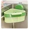 Cesta triangular para desagüe de fregadero tipo ventosa con pulsador para cocina casera, separa residuos de comida, cesta coladora para lavar frutas