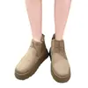 Botas de Neve Grossas com Forro de Lã para o Inverno de 2025 para Mulheres, Estilo Novo com Couro e Pelo Integrados, Sapatos Quentes de Algodão com Solado Grosso