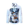 2026 Camisa de Hombre Transfronteriza Tendencia de Moda Otoño Manga Larga Sin Arrugas Impresión 3D Casual para Hombre