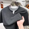 Camiseta de Manga Corta para Hombre 2026 Verano Nuevo Estilo Algodón de Fibra Larga Color Liso Sencillo Transpirable Camiseta para Hombre Algodón de Fibra Larga Puntos de Venta