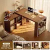 Mesa de canto com estante e livraria, mesa integrada para quarto, uso doméstico, penteadeira extensível, mesa de computador de canto, mesa de escritório