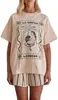Camiseta de Mujer Estampado de Frutas Estilo Y2k Verano Estética Retro Holgada Top Pocas
