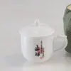 Taza de Jade con Grasa de Cordero Dehua con Tapa y Asas Personalizada para Reuniones de Empresa Taza de Té para Oficina Taza de Té Café Souvenir de Negocio con Logo
