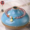 Pulsera de Cristal de Fresa Natural [Piedra Flor de Durazno] Cristal Flor de Durazno Rosa Hielo Cristal Rosa Pulsera Femenina Cristal Rojo Paloma