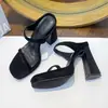 Sandálias Elegantes de Salto Alto para Mulheres, Estilo Novo Verão 2026, Bico Aberto, Sola Grossa, Salto Bloco, Sandálias Plataforma Impermeáveis