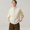 Abrigo suéter sin mangas, top de punto trenzado, chaleco con cuello, cárdigan de cachemira de seis hebras engrosado de cuello alto para otoño e invierno
