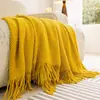 Manta Tejida Retro, Manta Decorativa para el Pie de Cama Estilo Nórdico, Manta Ligera de Lujo para Siesta, Manta Chal, Manta para Sofá
