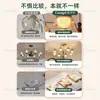 Lámpara de araña vintage para sala de estar color caqui, luz principal, 6 luces de cristal francés, estilo retro chino nuevo de alta gama, accesorio de iluminación para toda la casa, hierro