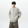 Suéter Novo de Botão Primavera e Outono Masculino Estilo Hong Kong Moda Tendência High Street Americana Manga Longa Tricô Masculino Top Versátil Masculino