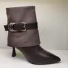 Botines de tacón de aguja de punta fina de alto valor para mujer 2026 llegada de invierno nueva hebilla de cuero botas de moda de tacón alto adelgazantes de moda botas individuales