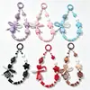 Cadena para teléfono con cara sonriente de dopamina en forma de corazón, pulsera de cuentas con lazo, cadena de muñeca Xiaohongshu, amuleto para bolso, cámara y botella de agua