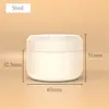 Tarro de crema de PP de doble capa en ángulo 30/50/100g dispensador de crema esmerilado tarro vacío blanco para mascarilla de barro limpiadora y crema facial