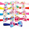 Nuevos Lazos Florales para Pelo de Mascotas de Primavera y Verano, Pinzas para Pelo de Perro y Gato Estilo Goma Elástica, Accesorios para el Pelo, Pajaritas, Corbatas en Stock