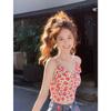 Camisola Sexy de Alta Calidad para Mujer Verano Nuevo Diseño Nicho Estilo Lujuria con Top Corto Floral para Mujer