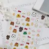 Adesivos Fofos de Animais Pequenos para Unhas 5D Em relevo Estéreo Desenho Animado Coelho e Urso Adesivos de Arte para Unhas DIY Joias Estilo Yl