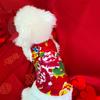 Outono e inverno nordeste étnico grande jaqueta de flores cão gato pequeno e médio de tamanho ano novo roupas festivas ursinho de pelúcia neve Rena
