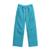 Pantalones Casuales Gruesos de Lana de Cordero Doble Cara para Mujer Otoño e Invierno, Pantalones Rectos de Cintura Alta con Cordón Estilo Europeo y Americano, Pantalones Deportivos Casuales de Pierna Ancha