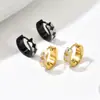 Pendientes de Acero de Titanio Bicolor a Cuadros Estilo Europeo y Americano, Aros Geométricos de Diseño de Nicho, Pendientes de Lujo Ligero de Alta Gama para el Día a Día