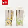 Garrafa Térmica Kuangdi de Titânio Puro Copo de Café para Duas Bebidas Kuangdi Nº 5958 Copo de Titânio Alto Valor de Cor Copo com Canudo Acompanhante para Homens e Mulheres