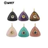 Wt-P2021 Triángulo Geométrico Piedra Preciosa de Colores Circonio de Colores Incrustado Colgante Pequeño Pendientes Hechos a Mano para DIY Accesorios de Joyería