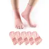 Calcetines de dedos, Calcetines de dedos, Calcetines con dedos separados, Calcetines de color liso hasta la mitad de la pantorrilla, Absorbentes de sudor, Transpirables, Versátiles Calcetines de algodón para negocios, Otoño e Invierno Estilo japonés Mujer