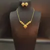 Conjunto de collar y pendientes florales de Dubái de Oriente Medio, chapado en oro, para novias, bodas, ventas transfronterizas, resistente al deslustre y extravagante para banquetes