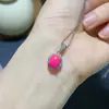 Colgante de plata 925 chapada con ópalo rosa natural incrustado, estilo de moda para mujer, piedra principal 7x9 mm, directo de fábrica
