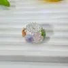 Nova camélia luminosa borda de pérola flor de argila macia bola de flor furo reto contas DIY corrente de celular acessórios de caneta com contas
